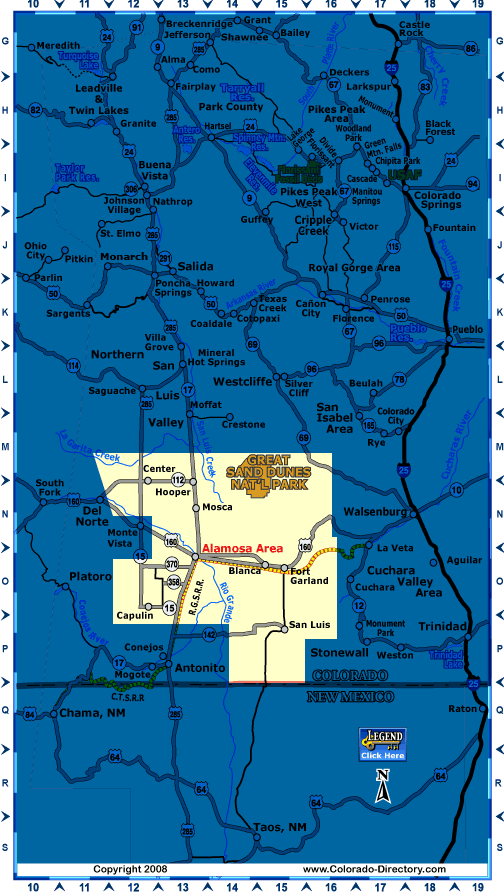 South Central Colorado Map