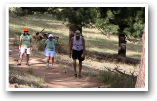 Family hiking near Allenspark, Colorado