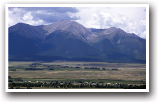 Buena Vista Colorado with Mt Yale in the background