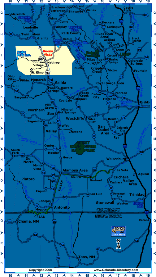 South Central Colorado Map