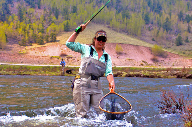 An angler fishing in the Conejos River near Conejos River Anglers and Cabins in Antonito, Colorado. Fish Our Private Section of the Conejos River. Professional Local Angler Guides. Enjoy the River on Your Own. West of Antonito Colorado.