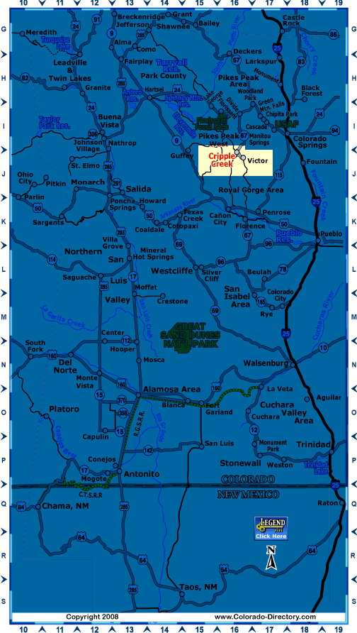 South Central Colorado Map