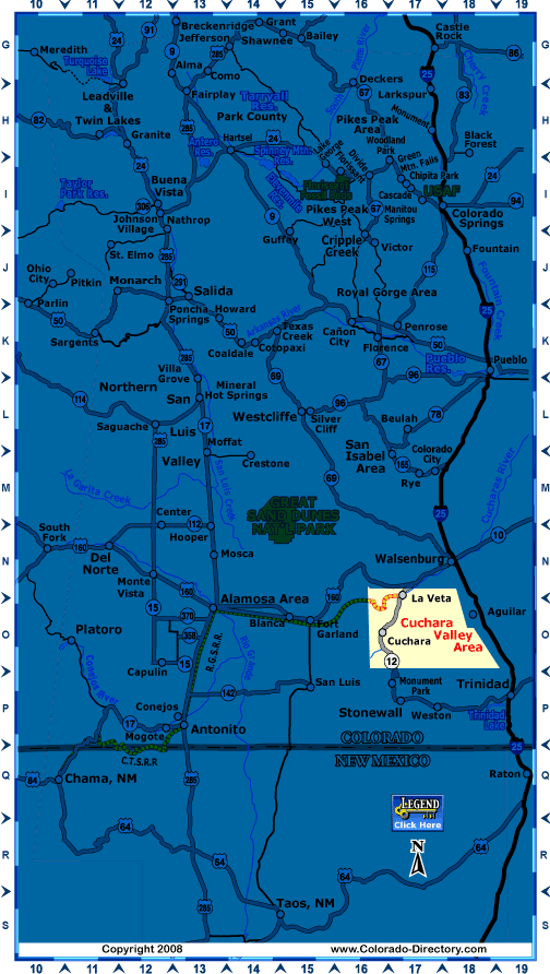 South Central Colorado Map