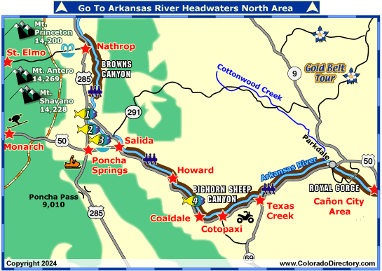 Arkansas River Headwaters South Fishing Map, Colorado