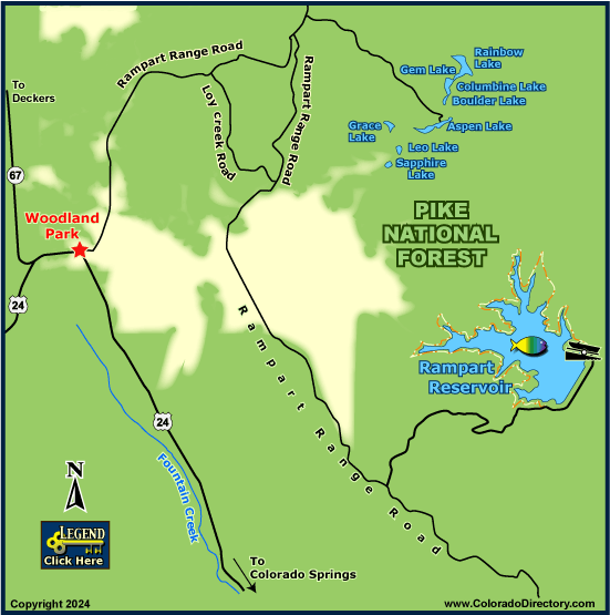 Rampart Reservoir Fishing Map, Colorado