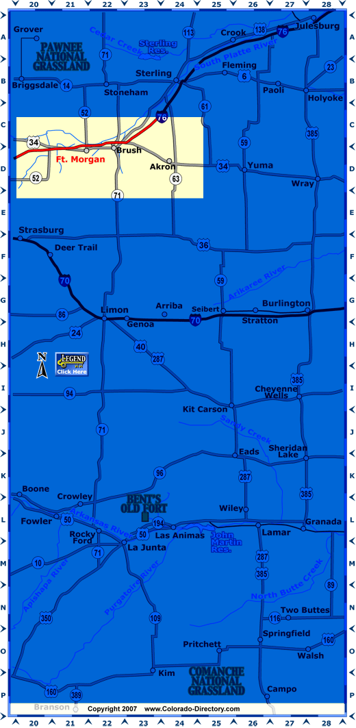 Eastern Colorado Map