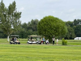 Families golfing at Cottonwood Links Golf Course located in Fowler, Colorado.