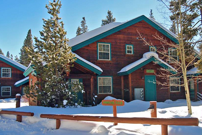 Snow covers the Grand West Village Mountain Resort in the Leadville and Twin Lakes Area, Colorado