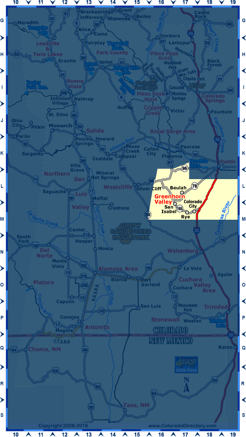 South Central Colorado Map