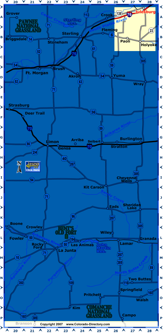 Eastern Colorado Map