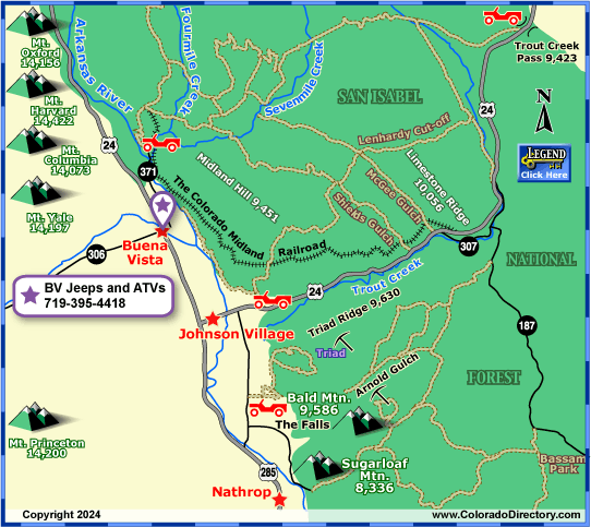 Buena Vista ATV, UTV, 4x4, Jeep Trails Map, Colorado