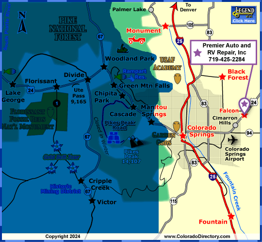 Colorado Springs Map, Colorado