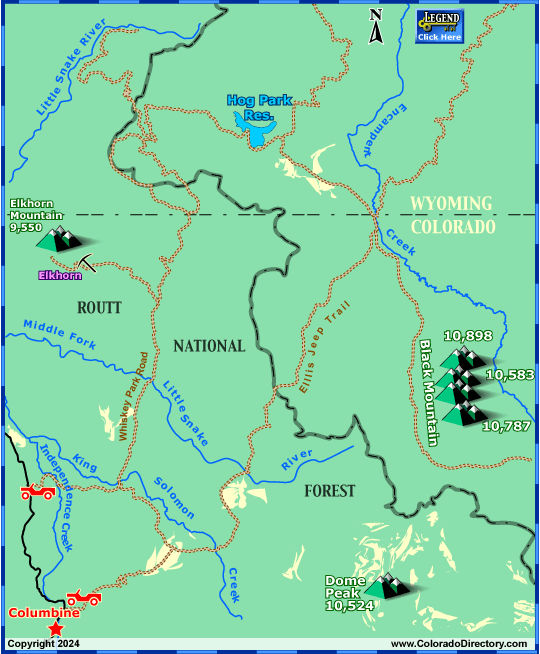 Columbine ATV, UTV, 4x4,  Jeep Trails Map, Colorado