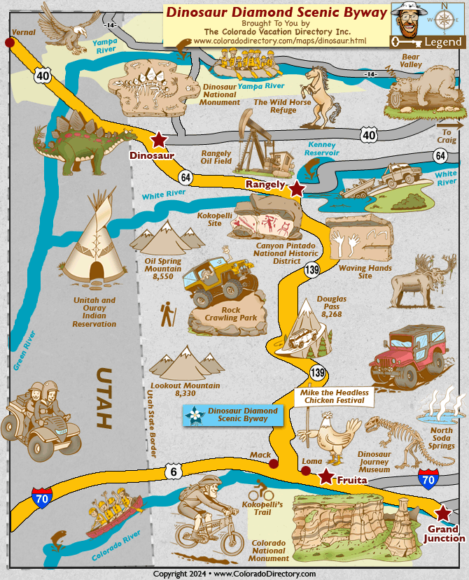 Dinosaur Diamond Scenic Byway Map, Colorado