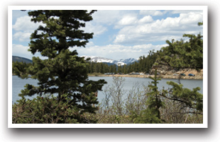 View of Echo Lake along the Mount Blue Sky Scenic Byway, Colorado.