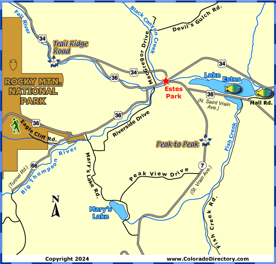 Estes Park Map, Colorado