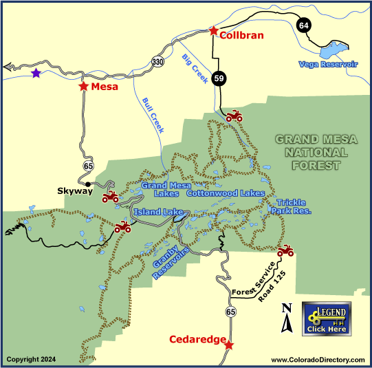 Grand Mesa ATV, UTV, Jeep Trails Map, Colorado