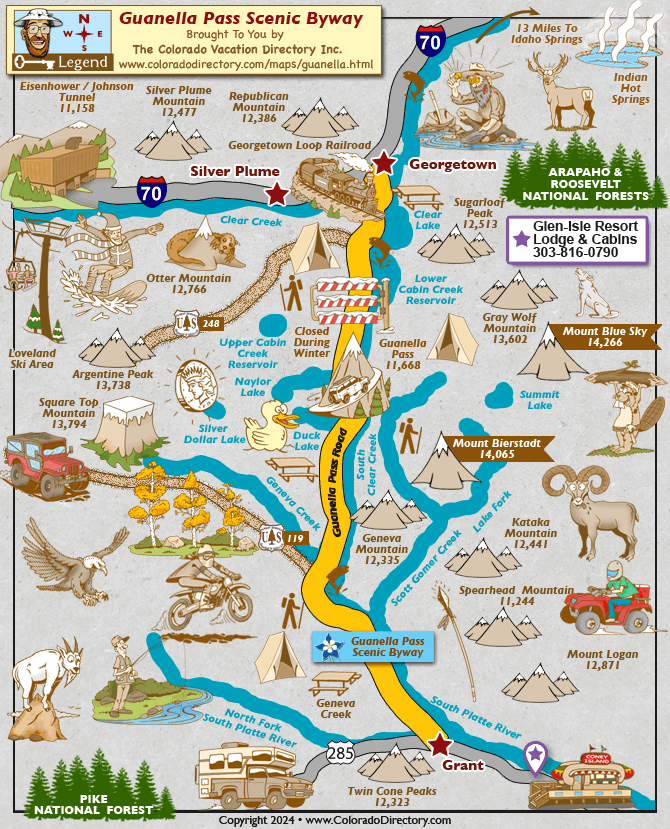 Guanella Pass Scenic Byway Map, Colorado