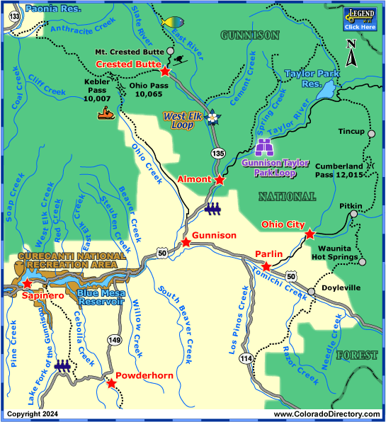 Gunnison Area Map, Colorado