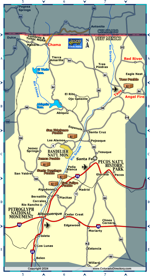 North Central New Mexico Map