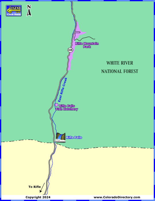 Rifle Mountain Park, Rock/Ice Climbing Map, Colorado