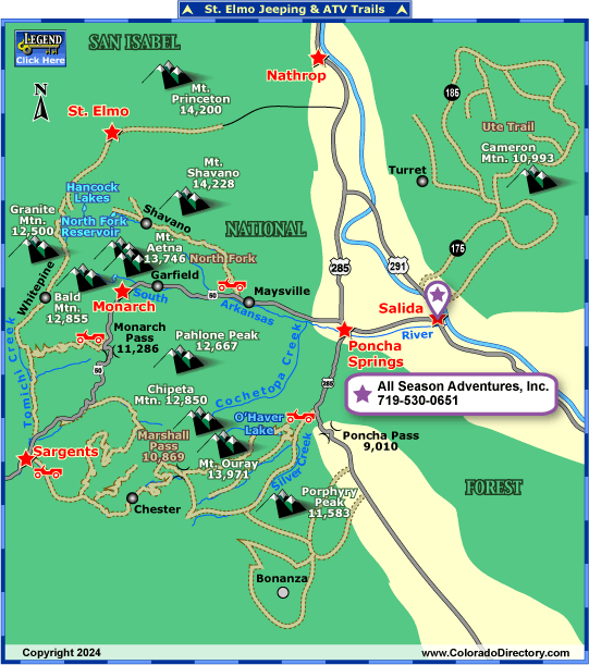 Monarch ATV/UTV and Jeeping Trails Map, Colorado