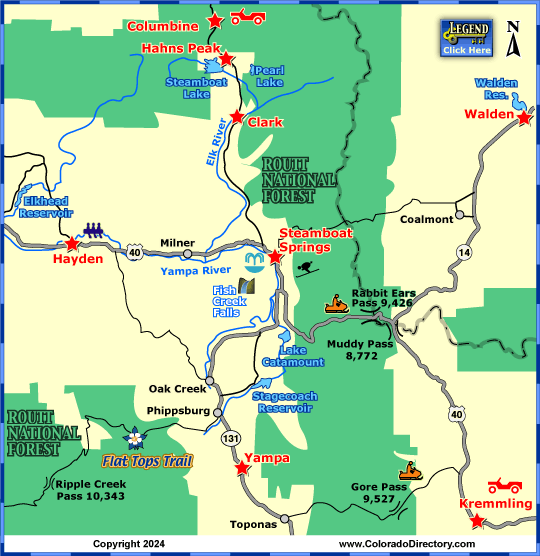 Steamboat Springs Map, Colorado