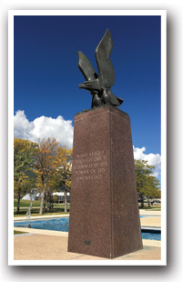 Eagle and Fledgling stature at USAF in Colorado Springs, Colorado