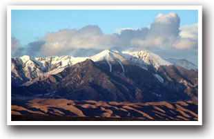 The Great Sand Dunes National Park with the Sangre de Cristo Mountains, Colorado