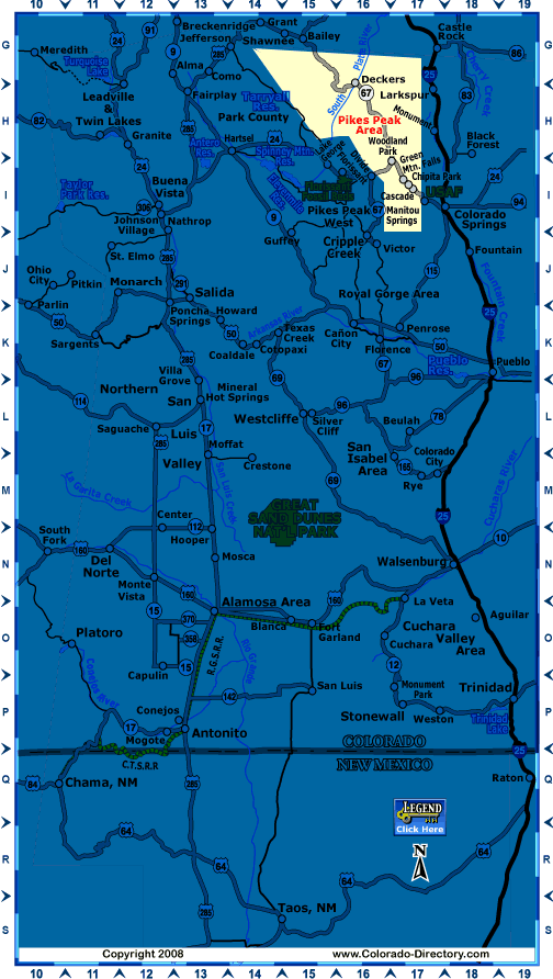 South Central Colorado Map