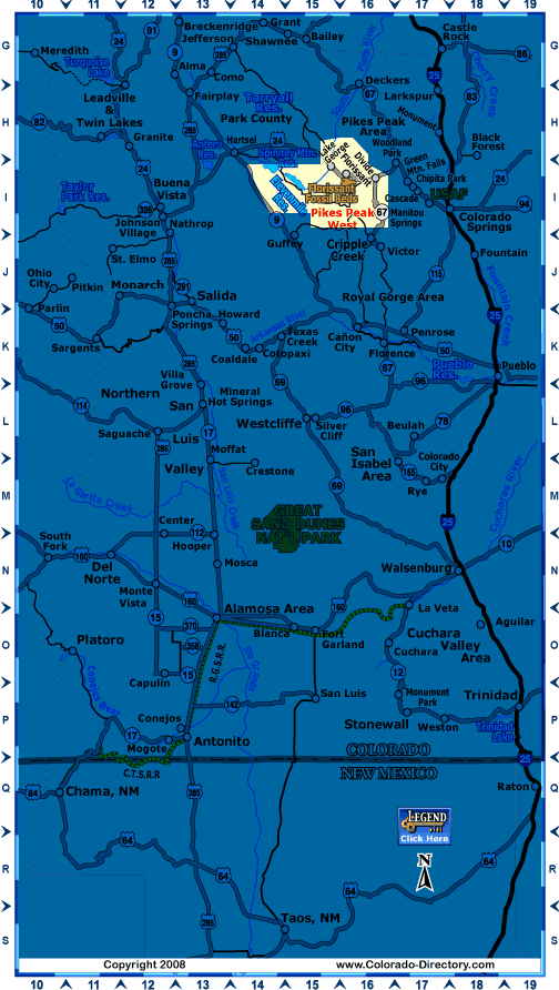 South Central Colorado Map