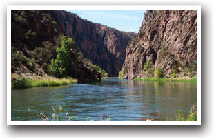 The Gunnison River going into a Gunnison Gorge