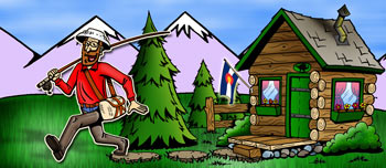 Colorado cabins and cottages illustration