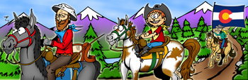 Colorado horseback riding and horse trails illustration