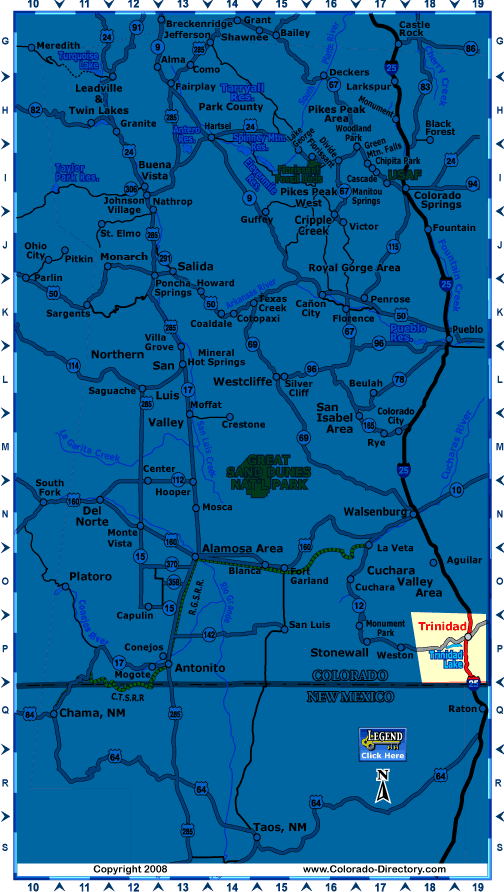 South Central Colorado Map